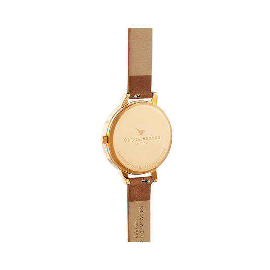 Abstract Florals Tan and Gold Watch