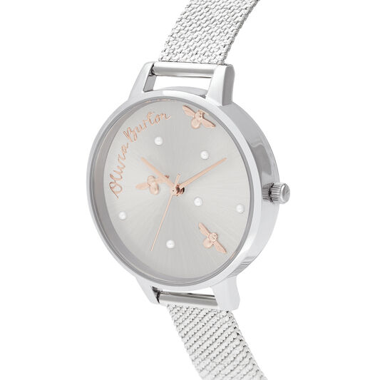 Pearly Queen Rose Gold & Silver Mesh