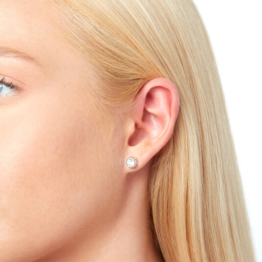BeJewelled Classics Round Stud Earring Rhodium