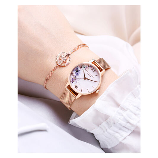 3D Bee & Coin Chain Bracelet Rose Gold