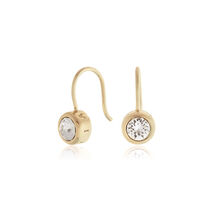 Gold Bezel Drop Earrings