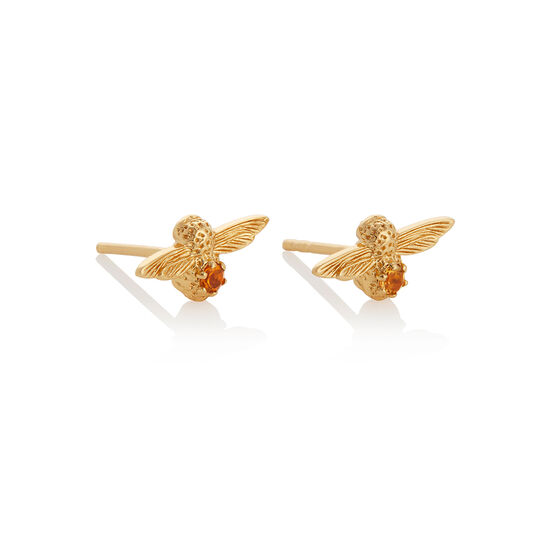 Celebration Bee Studs Gold & Citrine