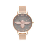  3D Bee Rose Gold Mesh Watch 