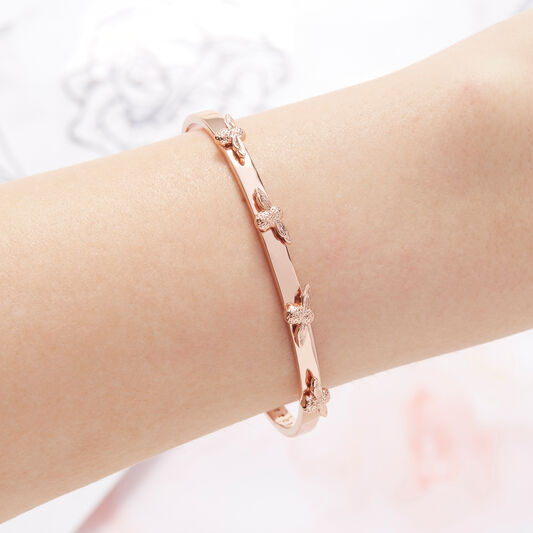 3D Bee Bangle Rose Gold