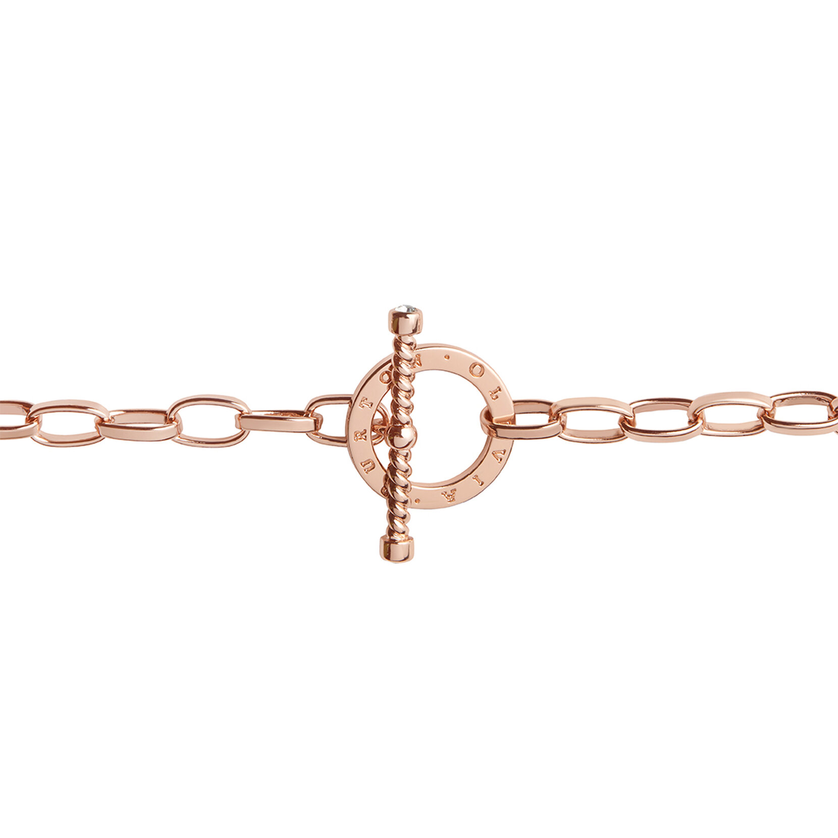 Bejewelled T-Bar Bracelet Rose Gold