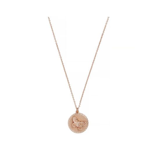 3D Butterfly Disc Necklace
