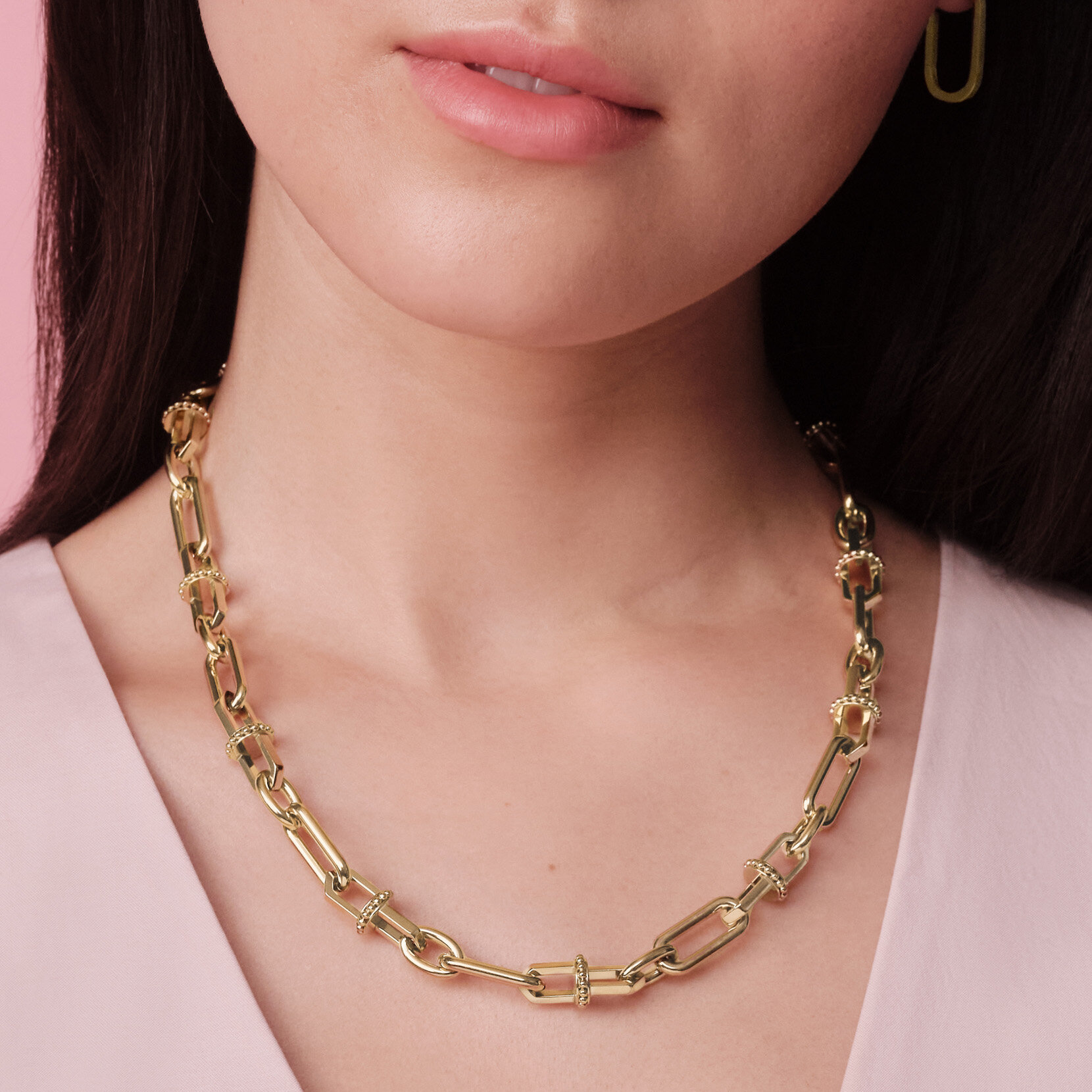 Anchor Link Gold Plated Necklace