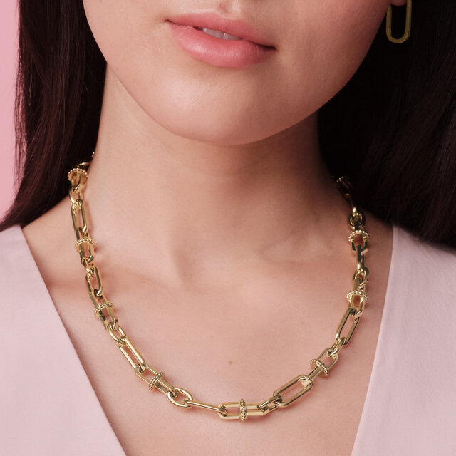 Anchor Link Gold Plated Necklace