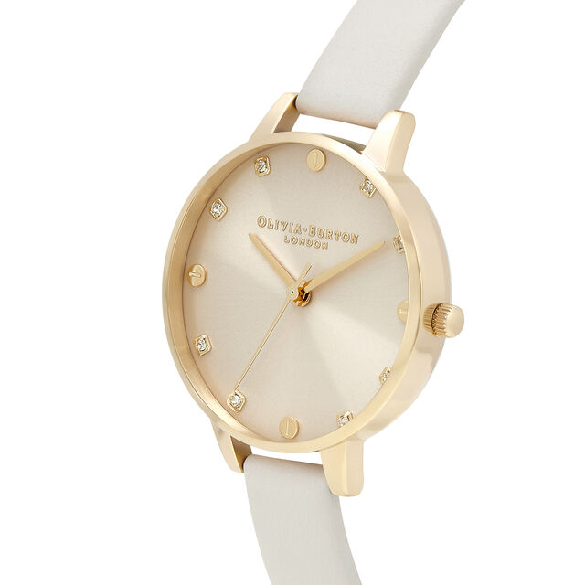 Classic Screw Detail Demi Dial Gold & Nude Eco Vegan Watch