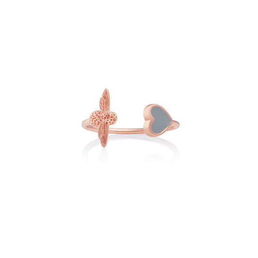 Love Bug Ring Grey & Rose Gold