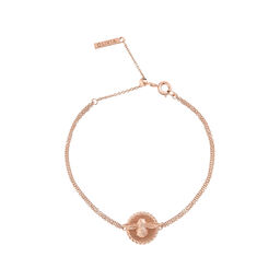 3D Bee & Coin Chain Bracelet Rose Gold