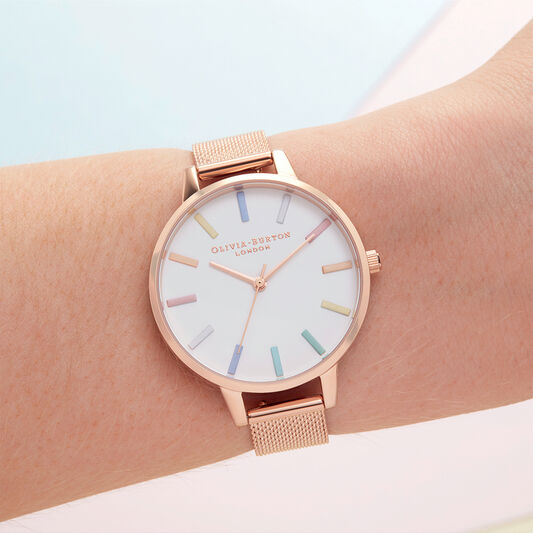 Rainbow Rose Gold Mesh