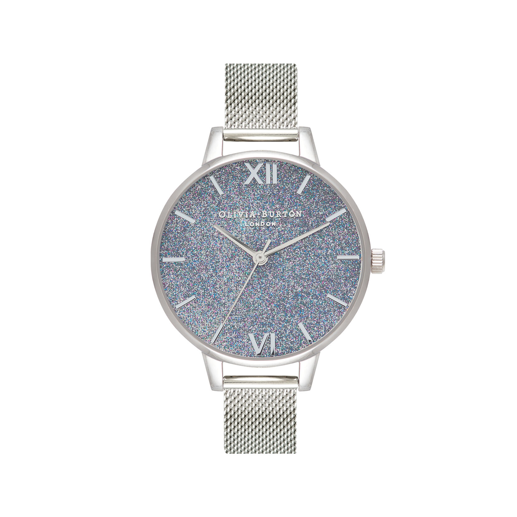 Olivia Burton Silver Glitter Demi Women's Watch, 34mm