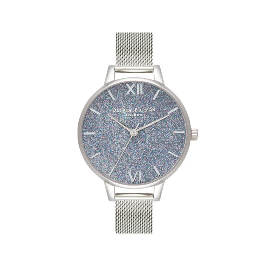 Olivia Burton Silver Glitter Demi Women's Watch, 34mm