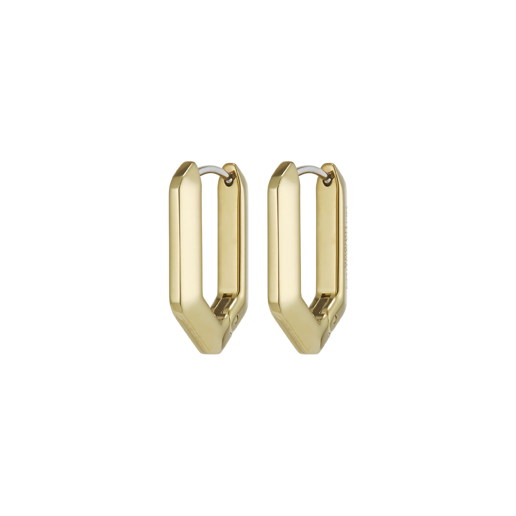 Honeycomb Geo Gold Plated Hoop Earrings