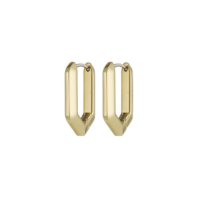 Honeycomb Geo Gold Plated Hoop Earrings