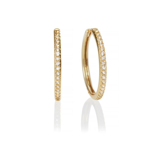Hoop Earrings with White Topaz