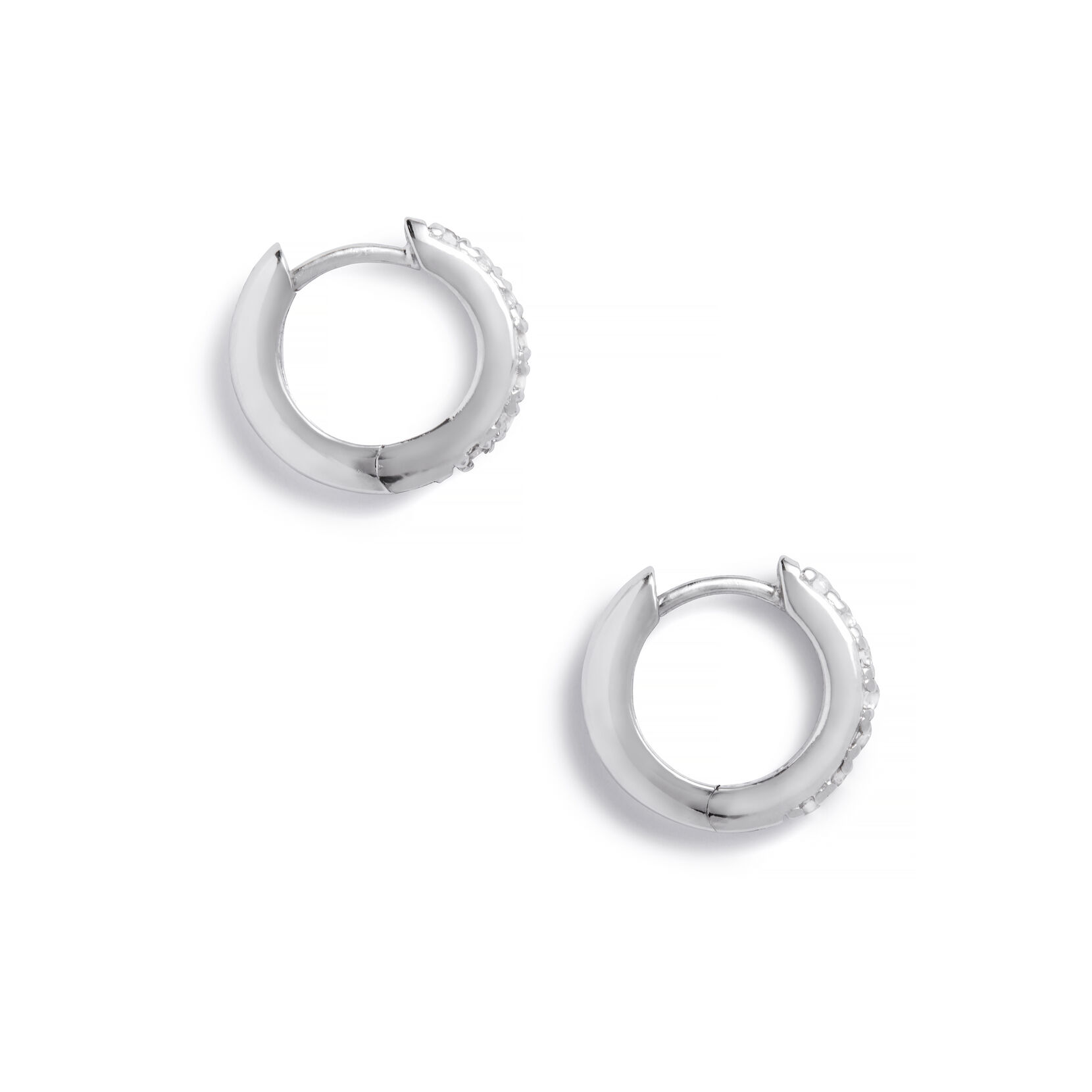 Silver Huggie Hoops