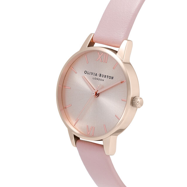 The England Midi Dial Pale Rose Gold & Dusty Pink Watch