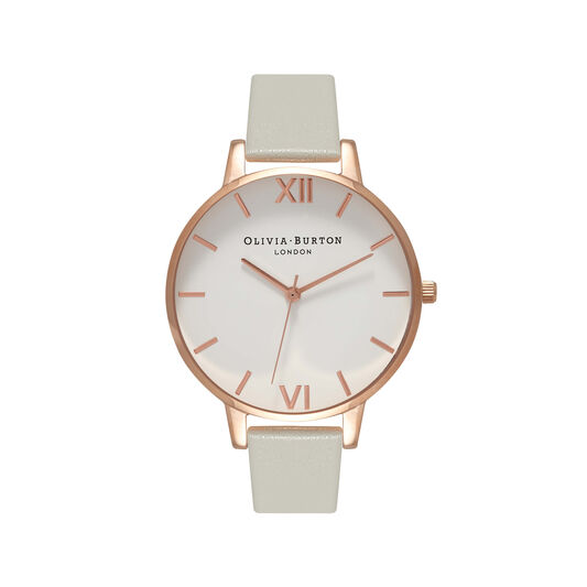 White Dial Grey & Rose Gold Watch