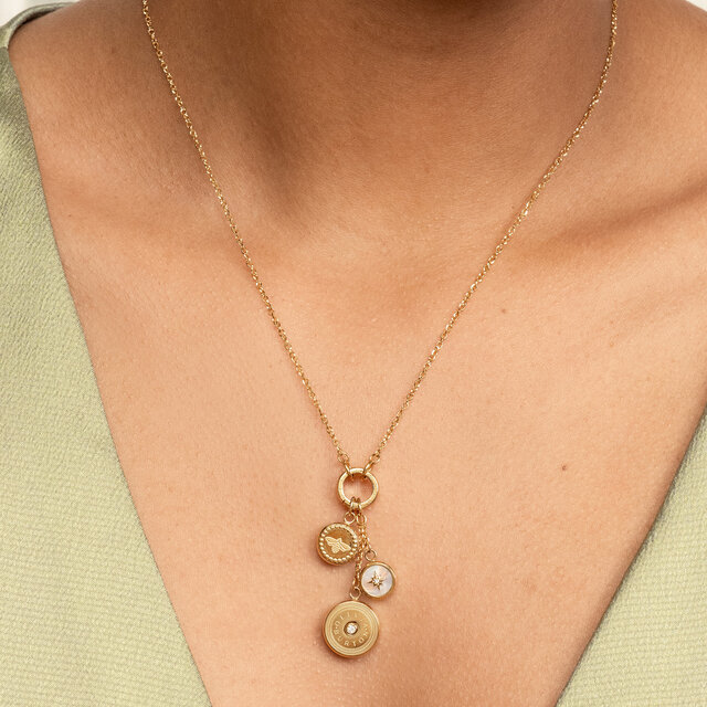 Bee and North Star Gold Plated Charm Necklace