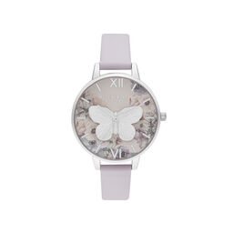 3D Butterly  Parma Violet & Silver