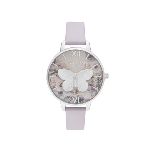 3D Butterly Parma Violet & Silver