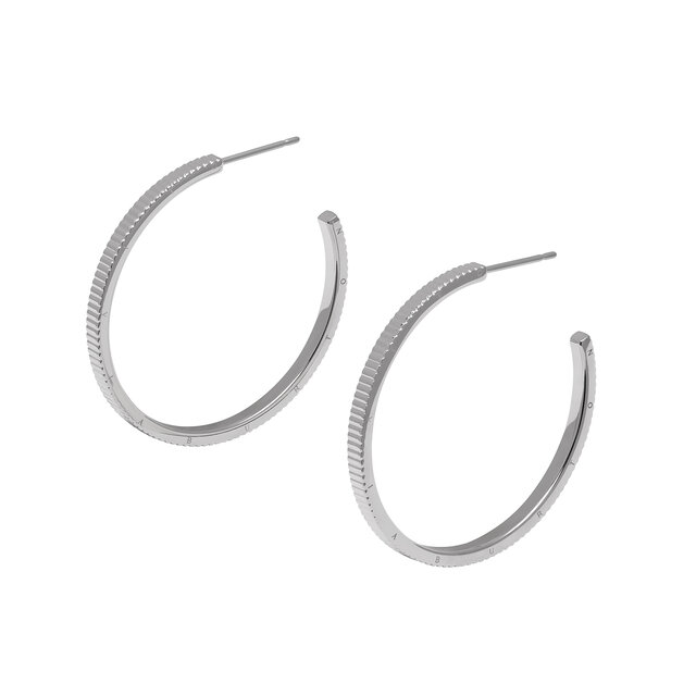 Linear Silver Hoop Earrings