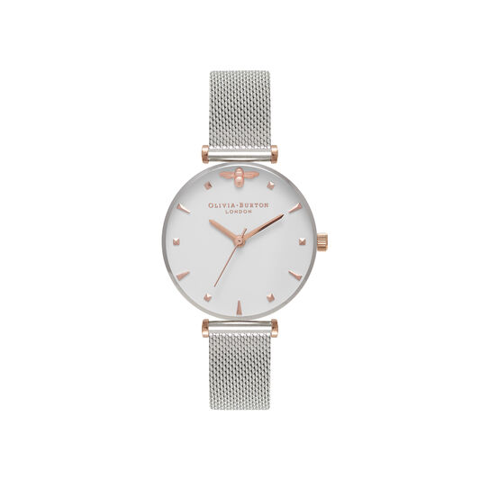 Queen Bee Silver Mesh Watch