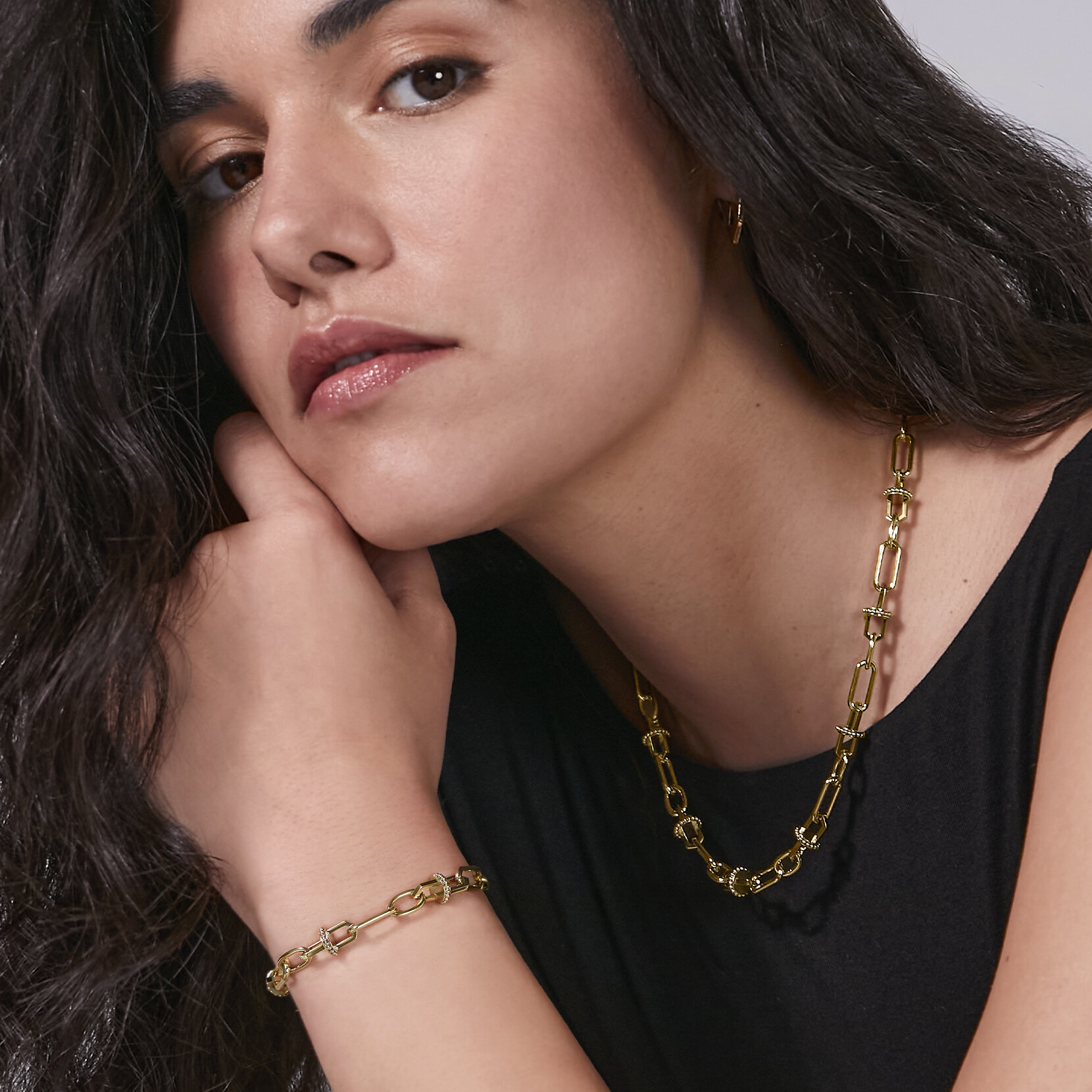 Mini Anchor Link Gold Plated Necklace