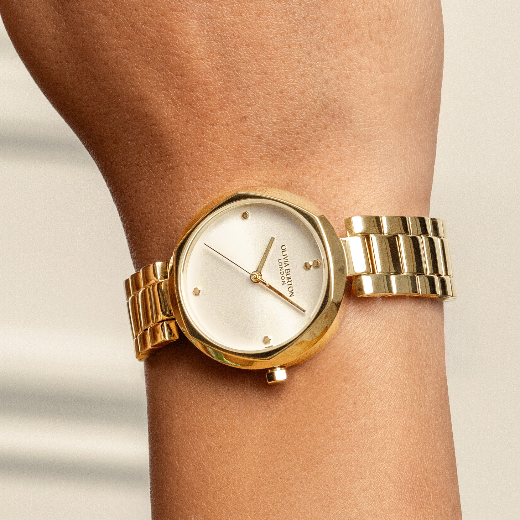 32mm Dimension T-Bar Ivory & Gold Bracelet Watch