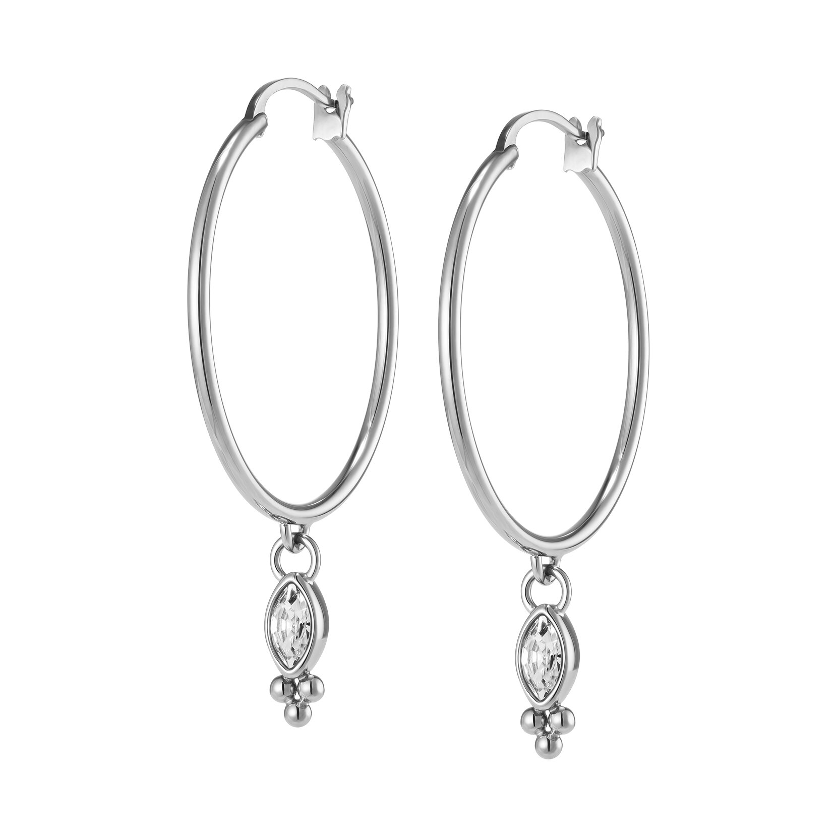 Dainty Silver Tone Hoop Earrings