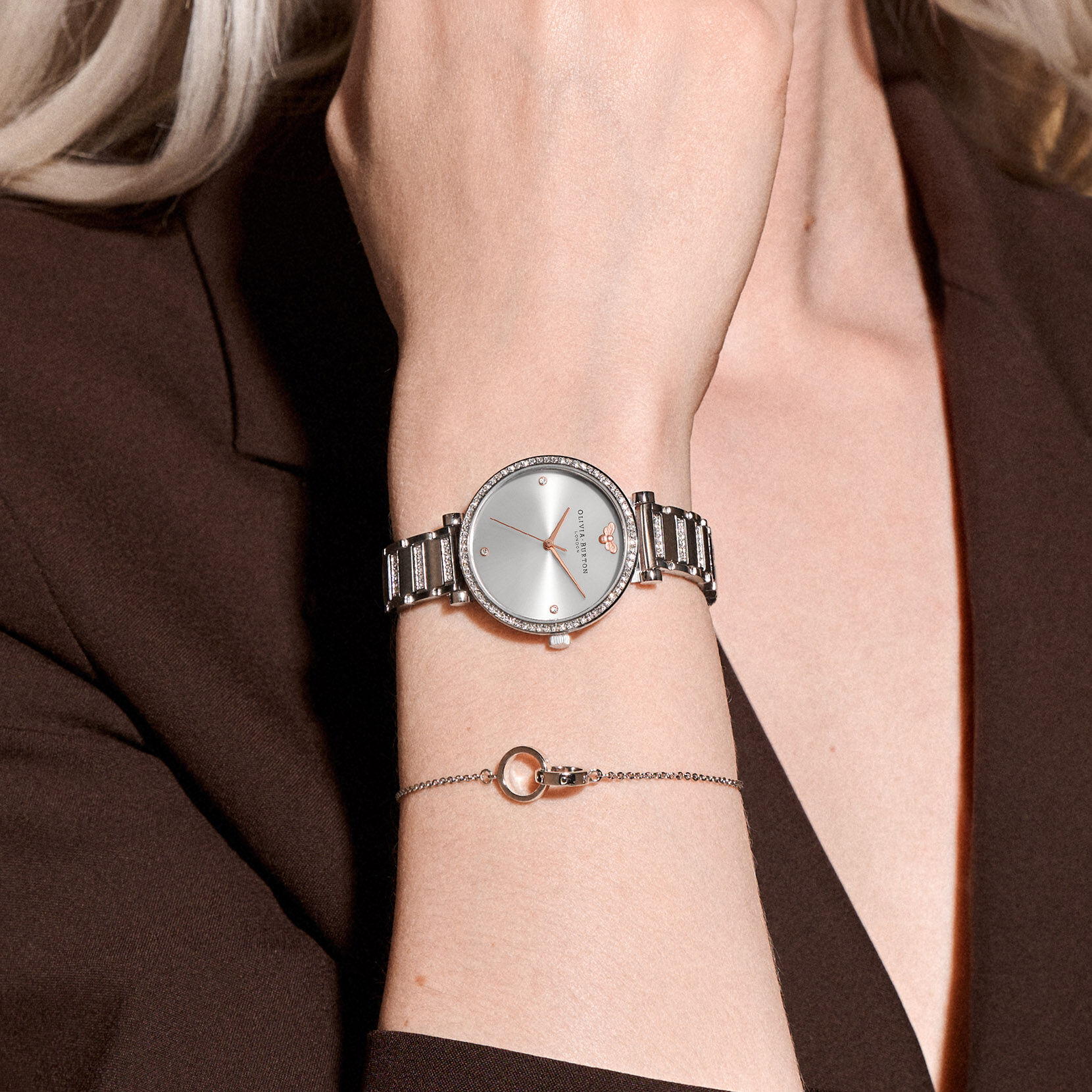 Olivia burton metal strap hot sale