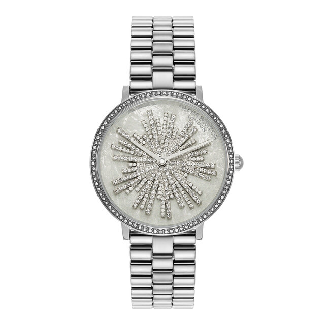 35mm Ice Burst Light Grey & Silver Bracelet Watch