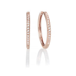 Hoop Earrings with White Topaz