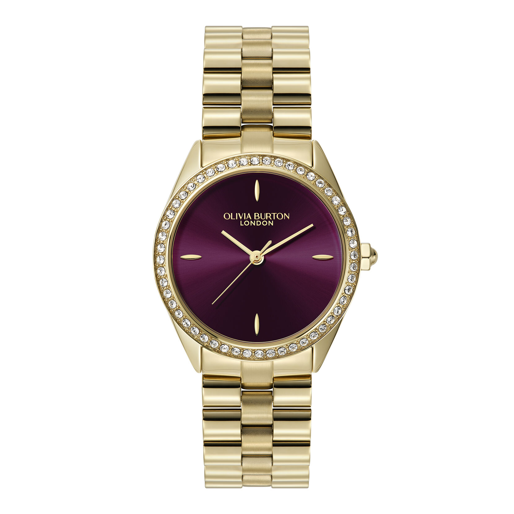 Sports Luxe 34mm Bejewelled Cherry Lacquer & Gold Bracelet Watch