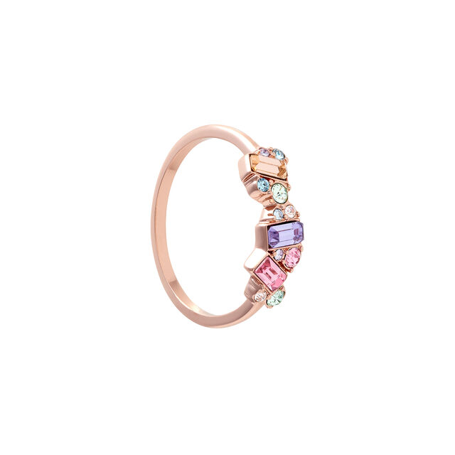 Rainbow Cluster Ring Rose Gold