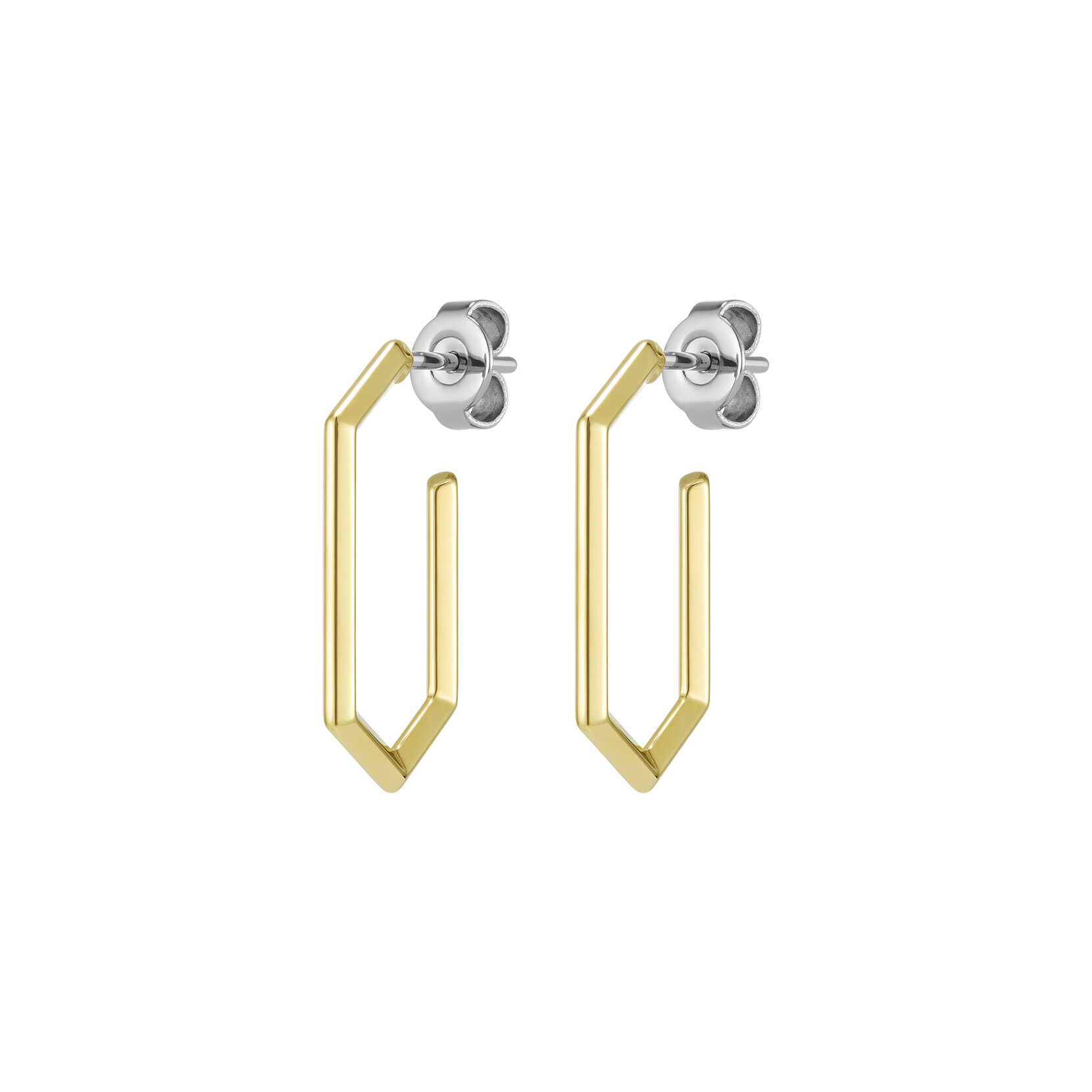Ever Stacked Honeycomb Gold Plated Hoop Earrings