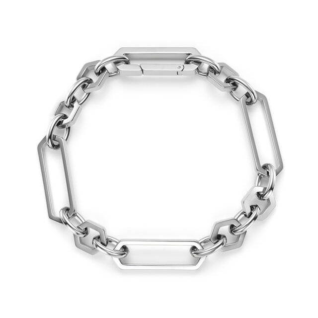Hex Link Silver Tone Bracelet