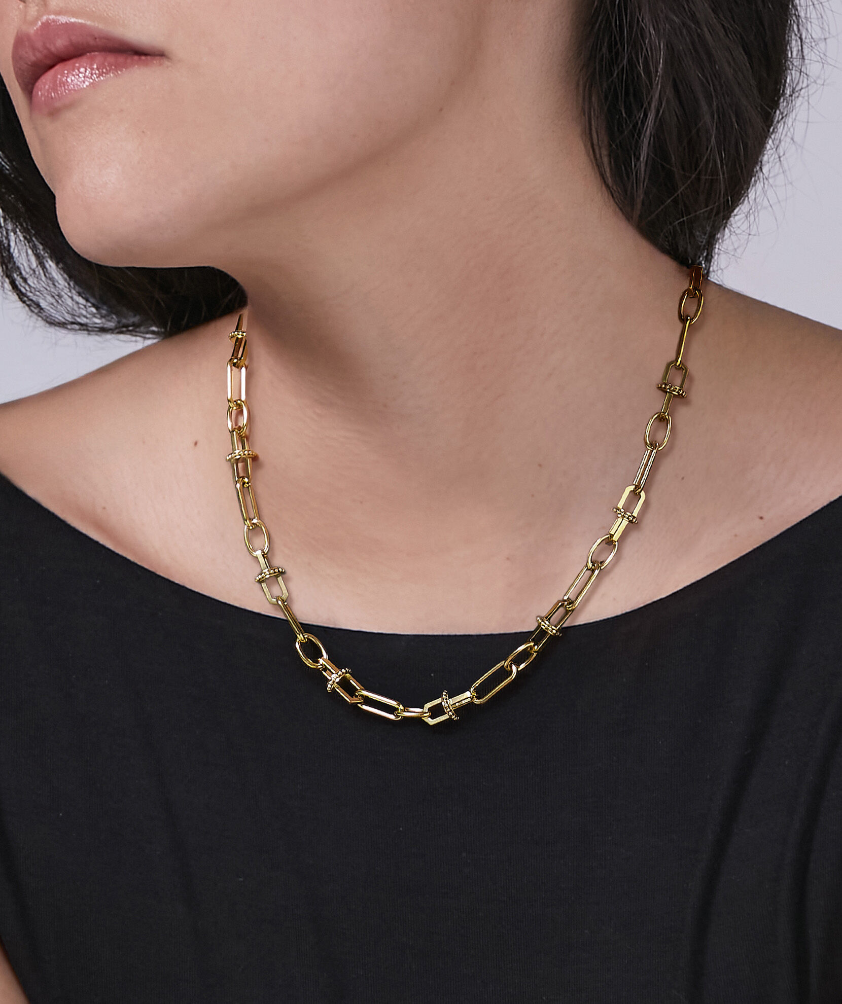 Trend Edition Mini Anchor Link Gold Plated Necklace | Olivia