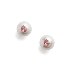 Under The Sea White Pearl Back Earrings Rose Gold
