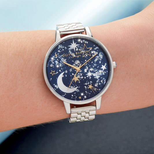 Celestial 38mm Blue & Silver Bracelet Watch