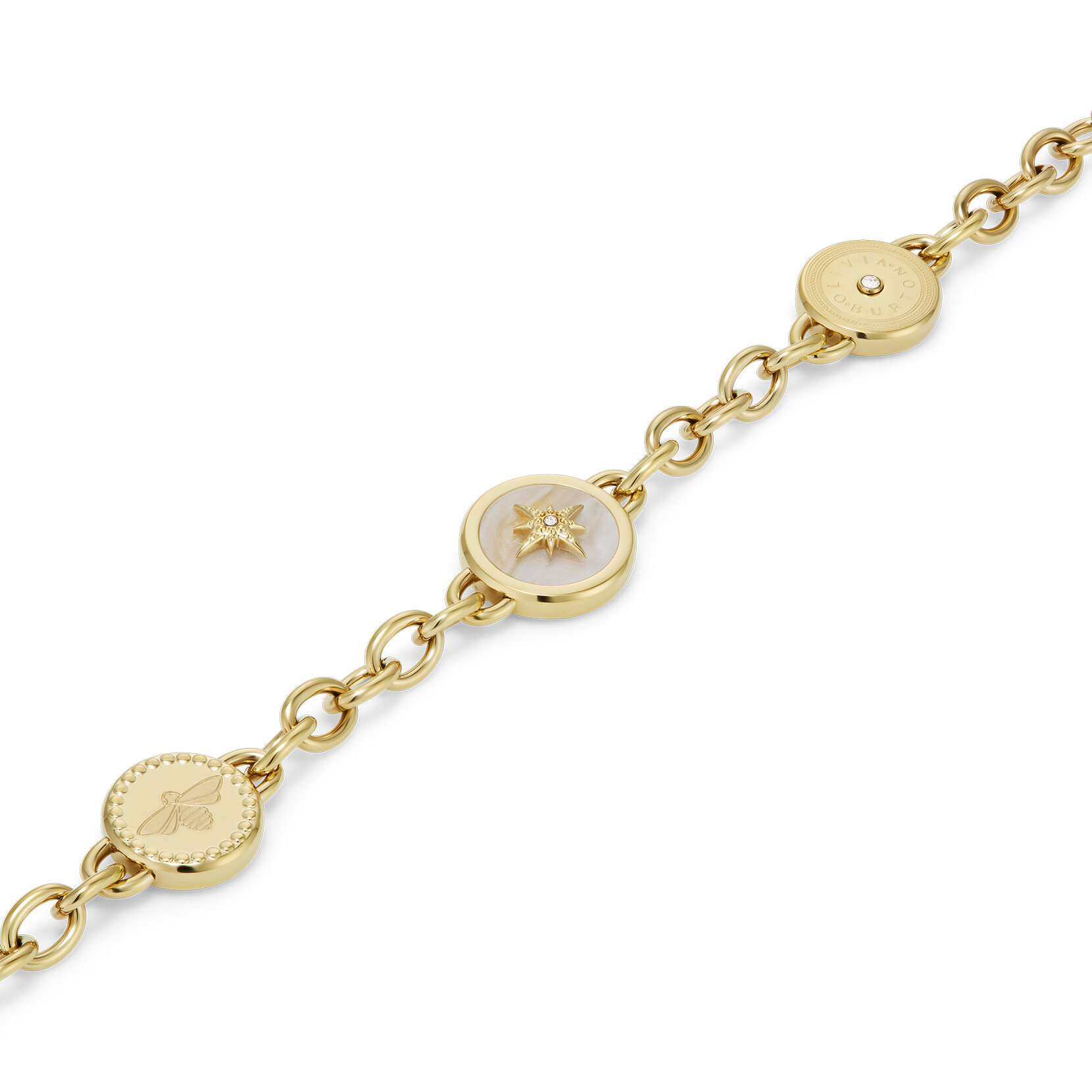 Bee and North Star Gold Plated Charm Bracelet