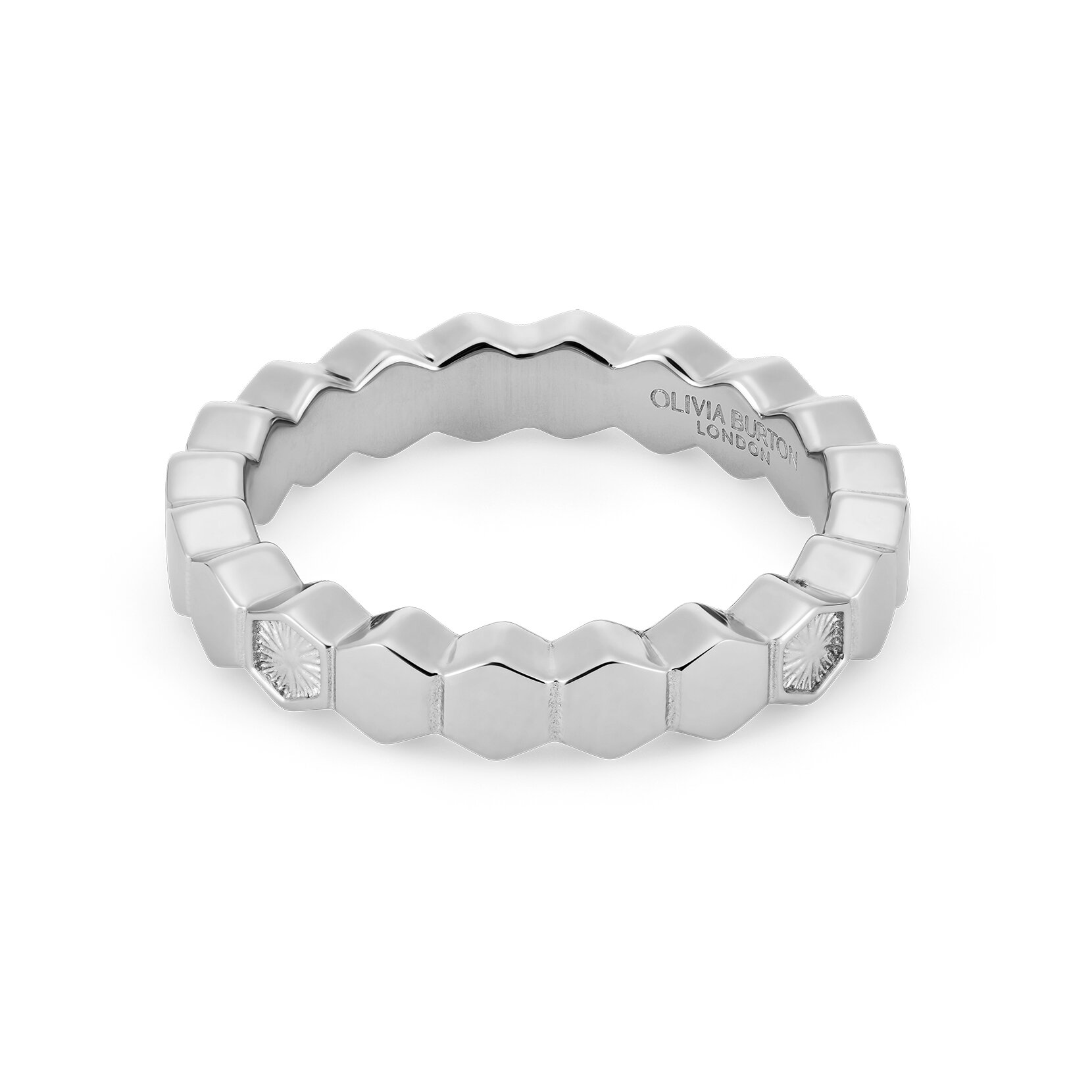 Petite Honeycomb Silver Tone Ring M