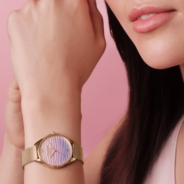30mm Azure Purple Tone & Rose Gold Mesh Watch