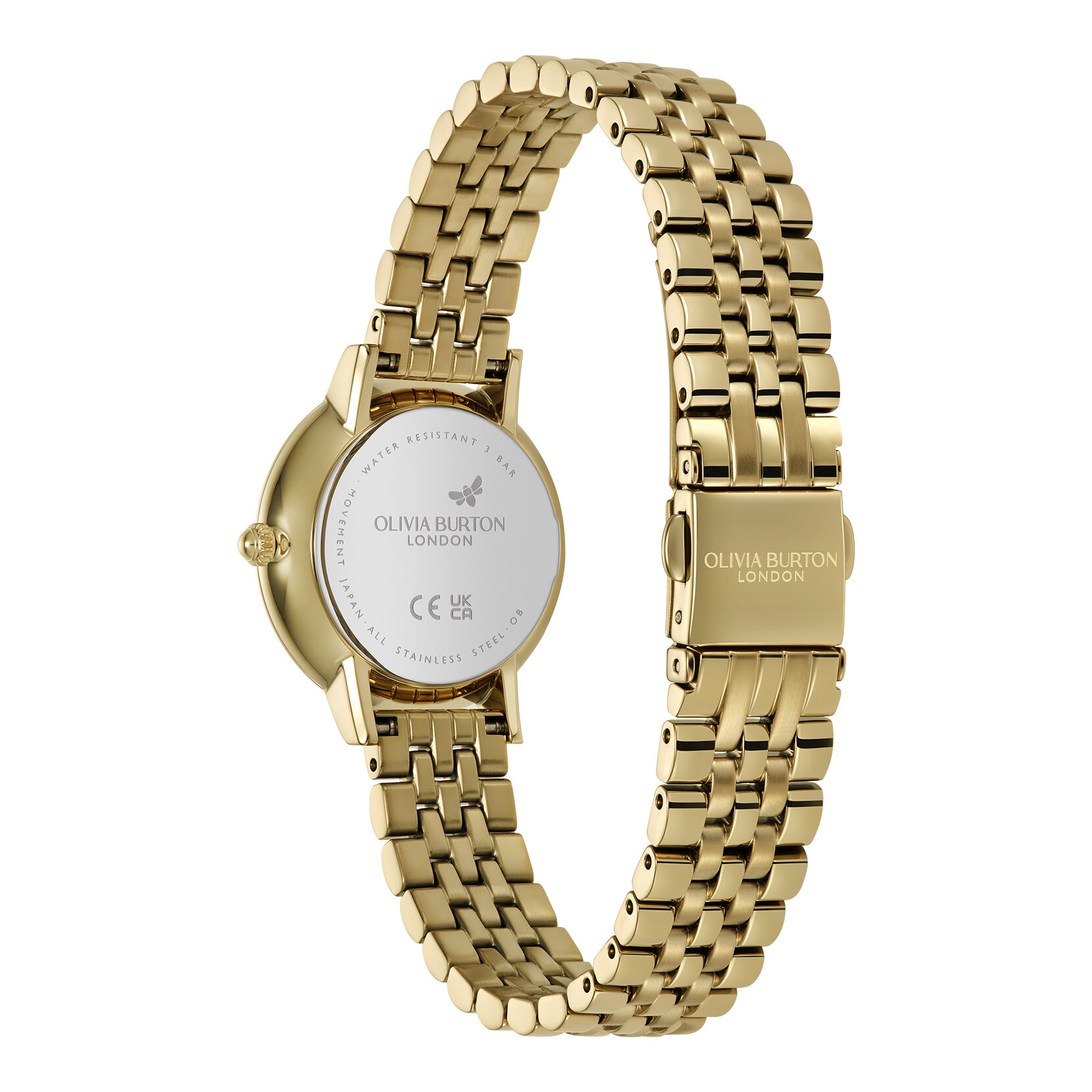 28mm Honeycomb Ultra Slim Forest Green & Gold Bracelet Watch