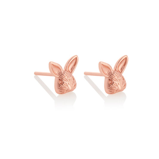 3D Bunny Studs Rose Gold