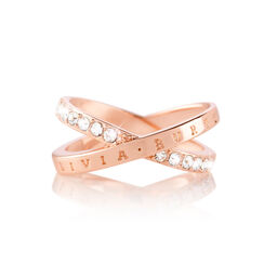 Bejewelled Interlink Ring Rose Gold