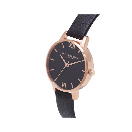 Midi Dial Black And Rose Gold Watch