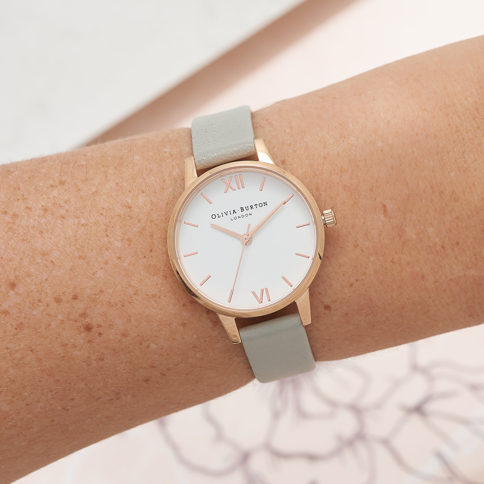 30mm Rose Gold & Pink Leather Strap Watch